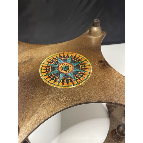 Vintage Wood Old World Globe Desktop Zodiac Astrology  Signs Made in Italy - Picture 13 of 16